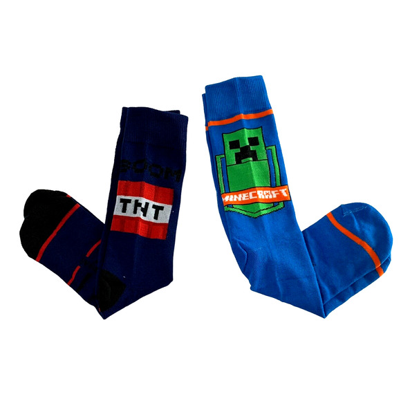 Minecraft Crew Socks 2 Pair Shoe Size‎ 8-12 NWOT #3 - Picture 2 of 3